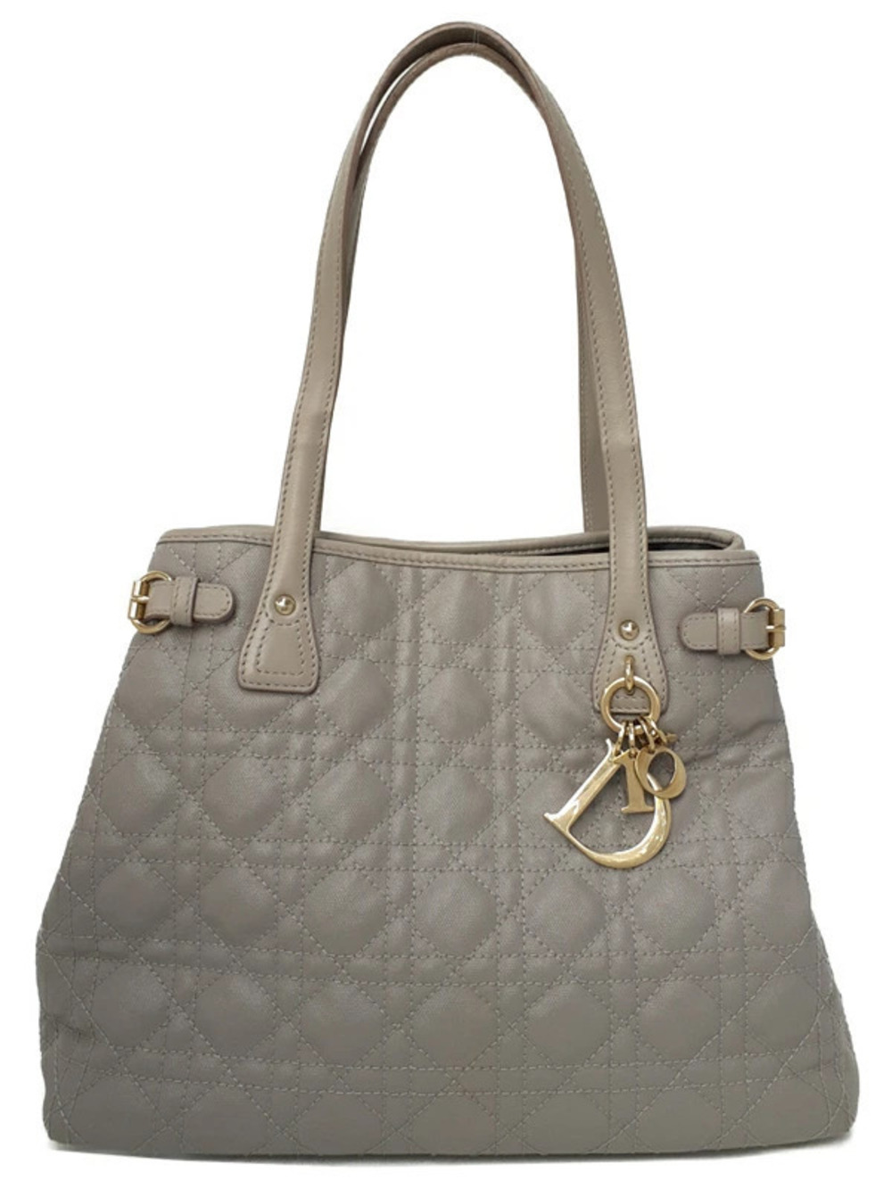 Christian Dior Black Cannage Panarea Tote quilted Gray